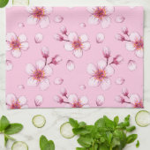 Roze Waterverf Cherry Blossom Pattern Theedoek (Gevouwen)