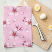 Roze Waterverf Cherry Blossom Pattern Theedoek (Quarter Fold)