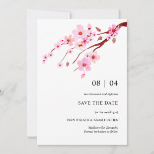 Roze Waterverf Cherry Blossom Save The Date
