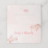 Roze Waterverf Cherry Blossom Spring Wedding (Buitenkant ongevouwen)