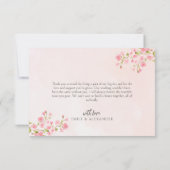 Roze Waterverf Cherry Blossom Spring Wedding Bedankkaart (Achterkant)