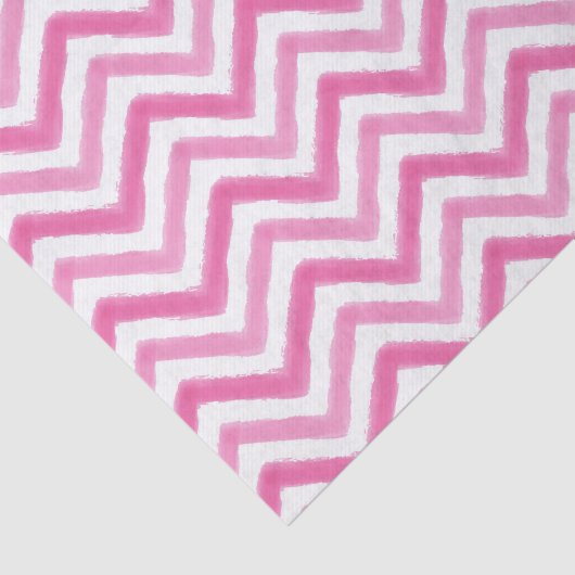 Roze Waterverf Chevron-papier Tissuepapier (Detail)