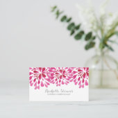 Roze Waterverf Chrysanthema Visitekaartje (Staand voorkant)