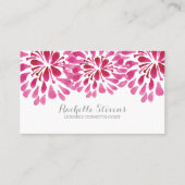 Roze Waterverf Chrysanthema Visitekaartje (Voorkant)