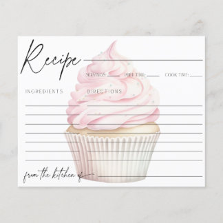 Roze Waterverf Cupcake Recept Kaart