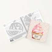 Roze Waterverf Cupcake Recept Notitieboek (Binnen)