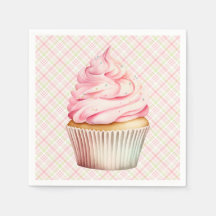 Roze Waterverf Cupcake