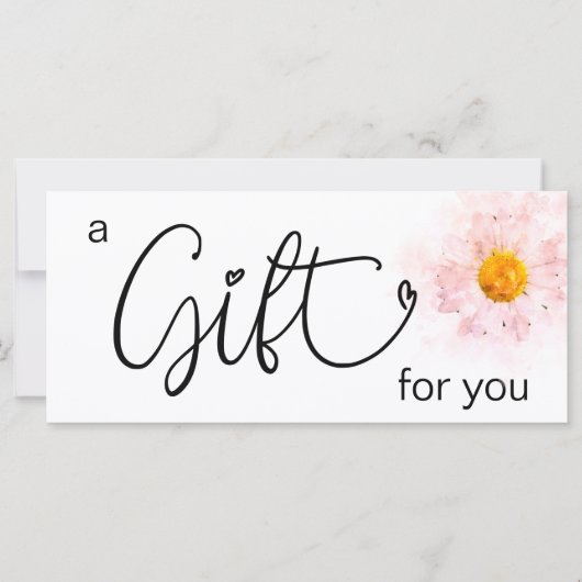 *~* Roze Waterverf Daisy Heart Minimalist Girly (Voorkant)