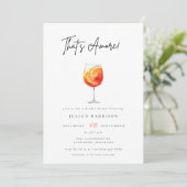 Roze Waterverf Dat is Amore Spritz Vrijgezellenfee Kaart (Staand voorkant)