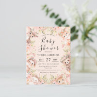 Roze Waterverf Dieren Budget Baby shower