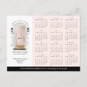 Roze Waterverf Door Real Estate Kalender 2025 Briefkaart (Voorkant)