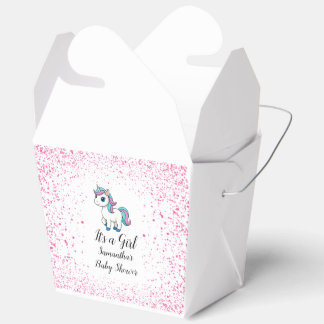 Roze waterverf eenhoorn babyshower Bedankdoosjes