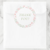 Roze Waterverf Elegant Dank u Sticker (Tas)