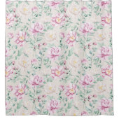 roze waterverf elegant floral douche gordijn (Voorkant)