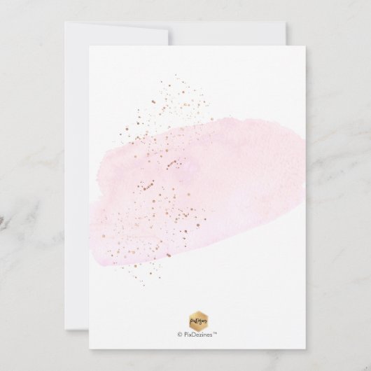 Roze Waterverf Elegant Script Engagement Party Kaart (Achterkant)