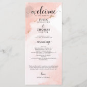 Roze Waterverf en Gold Wedding Order of Ceremony Programma (Voorkant)