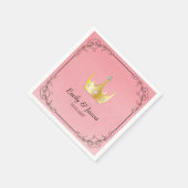 roze Waterverf en kroon Servet (Hoek)