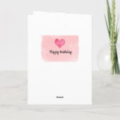 Roze Waterverf en Rode Hart 10e Verjaardag Kaart