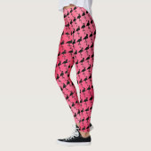 Roze Waterverf en zwarte Leggings Flamingo (Links)