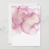 Roze Waterverf Faux Glitter Handfasting Kaart (Achterkant)