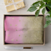 Roze Waterverf Faux Gold Glitter Confetti Tissuepapier (Geschenk)