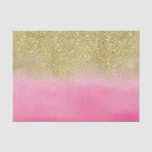 Roze Waterverf Faux Gold Glitter Mini Confetti Tissuepapier