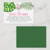 Roze Waterverf Flamingo Baby shower Book Request Informatiekaartje (Voorkant / Achterkant)