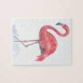 Roze waterverf Flamingo. Legpuzzel (Horizontaal)