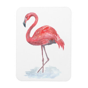 Roze waterverf Flamingo. Magneet