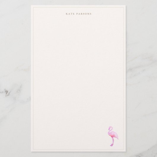 Roze Waterverf Flamingo Notepad Stationery Briefpapier (Voorkant)
