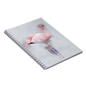 Roze Waterverf Flamingo Notitieboek (Rechterzijde)