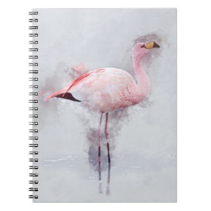Roze Waterverf Flamingo Notitieboek