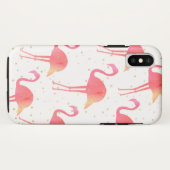 Roze Waterverf Flamingo patroon Gold Sparkles Case-Mate iPhone Case (Achterkant (horizontaal))