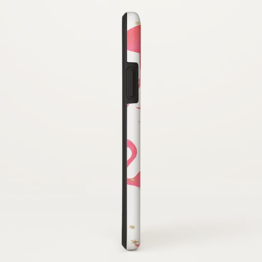 Roze Waterverf Flamingo patroon Gold Sparkles Case-Mate iPhone Case (Achterkant / rechts)