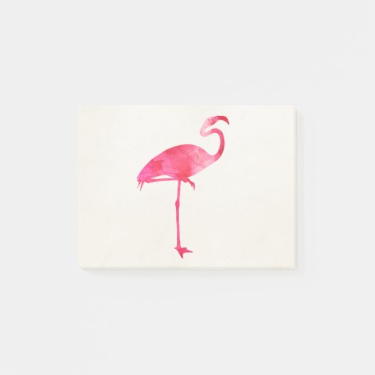 Roze Waterverf Flamingo Silhouette Florida Birds Post-it® Notes (Voorkant)