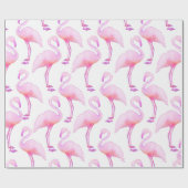 Roze Waterverf Flamingo Tissue Paper Cadeaupapier (Vlak)