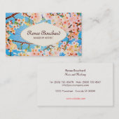 Roze Waterverf Floral Art Visitekaartje (Voorkant / Achterkant)