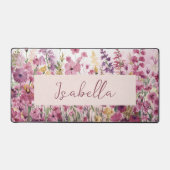 Roze Waterverf Floral Bureaumat (Voorkant)