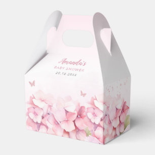 Roze Waterverf Floral Butterfly Girl Baby shower Bedankdoosjes