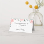 Roze Waterverf Floral Corner Bruiloft en Banket (Achterkant)