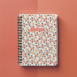 Roze Waterverf Floral Garden op maat Notitieboek