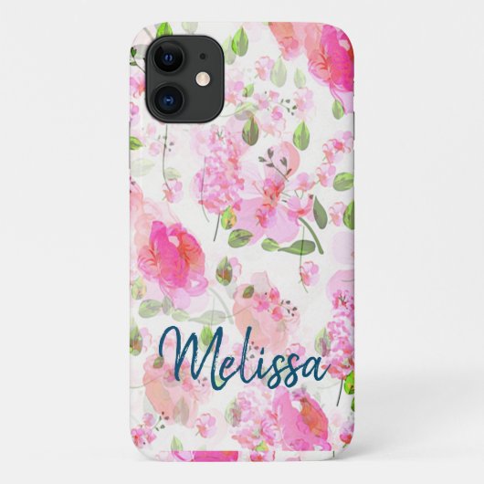 Roze Waterverf Floral Garden Pattern Case-Mate iPhone Case (Achterkant)