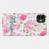 Roze Waterverf Floral Garden Pattern Case-Mate iPhone Case (Achterkant (horizontaal))