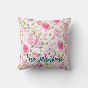 Roze Waterverf Floral Garden Pattern Kussen