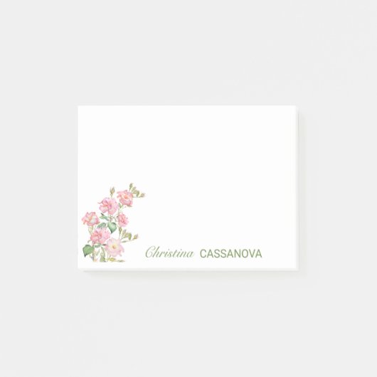  roze Waterverf Floral Garden Post-it® Notes (Voorkant)