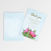 Roze Waterverf Floral Hartelijk dank Bedankkaart