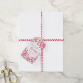 Roze Waterverf Floral Hartelijk dank Cadeaulabel (Met Touw)