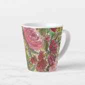 roze Waterverf Floral Spring Garden Latte Mok (Rechterhoek)