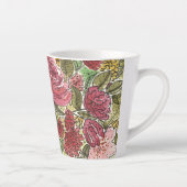 roze Waterverf Floral Spring Garden Latte Mok (Rechts)