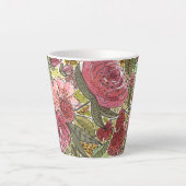 roze Waterverf Floral Spring Garden Latte Mok (Voorkant)